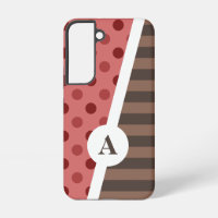 Choco Strawberry Polka Dot and Stripe Pattern