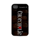 Chocoholic, Dark Brown and Red Heart Funny Design