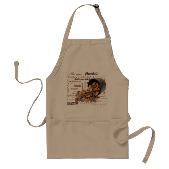 Chocoholic Multilingual Word Collage Typography Standard Apron (Front)