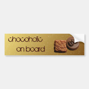 chocoholic on board bumper sticker