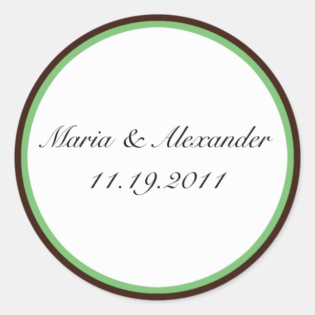 Chocolat à rayures vertes Phoques Brown / Stickers (Devant)