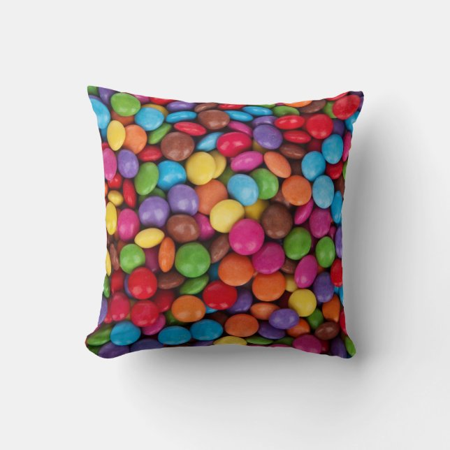 Chocolat arc-en-ciel bonbons pour enfants Coussin (Recto)
