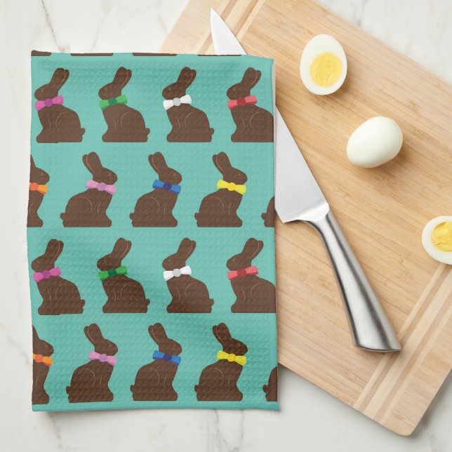 Chocolat Bunnies Serviette de cuisine (Quart Plié)