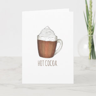 Chocolat chaud cacao hiver Noël Carte