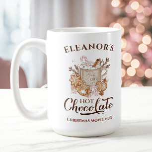 Chocolat chaud Nom moderne Grosse Mug de Noël