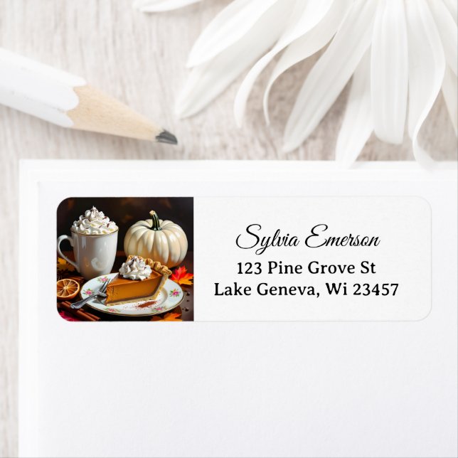 Chocolat chaud, tarte Citrouille et épices Automne (En situation)