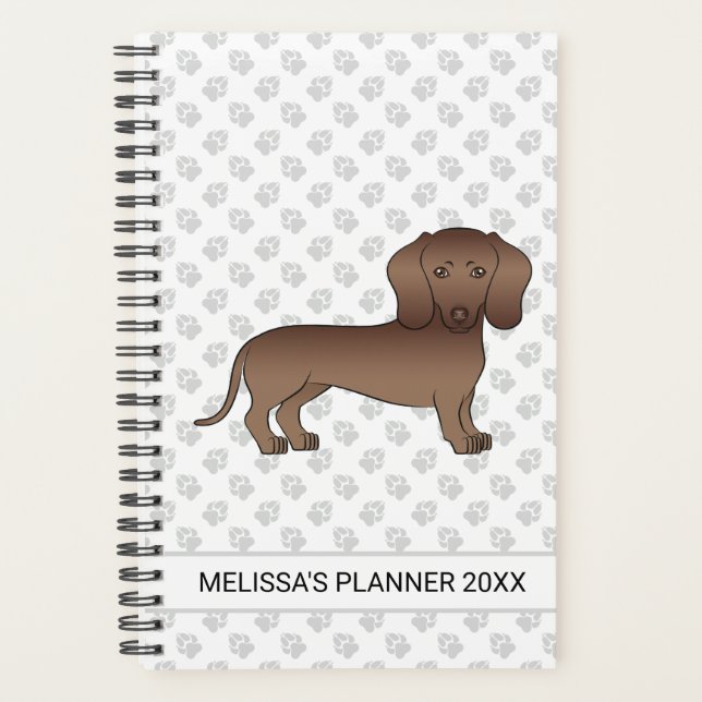 Chocolat Cheveux Courte Dachshund Dessin Chien & T (Devant)