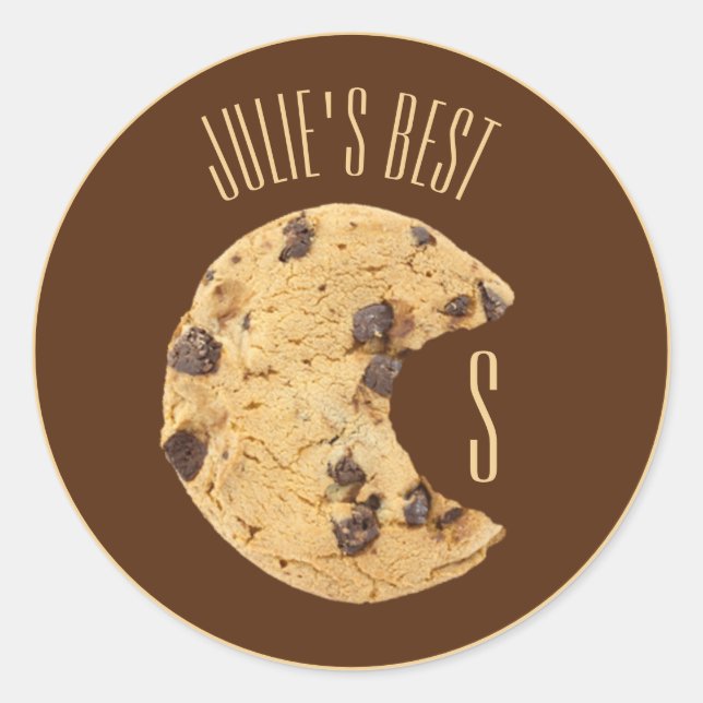 Chocolat Chip Cookie Bite Classic Round Sticker (Devant)