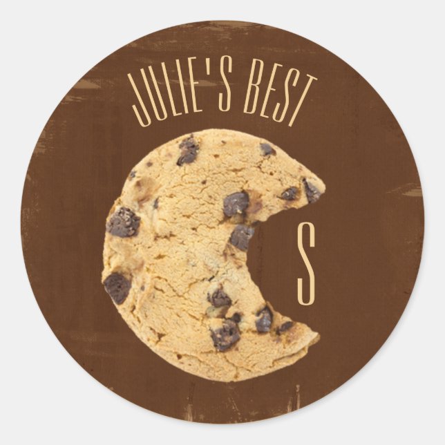 Chocolat Chip Cookie Bite Classic Round Sticker (Devant)