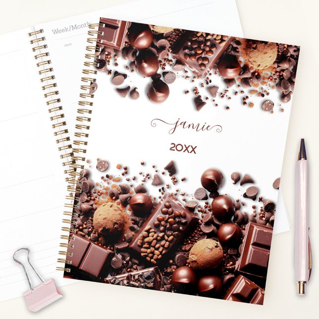 Chocolat Chocoholic Sucres de cacao Nom moderne (Chocolate Chocoholic Cocoa Sweets Modern Name Planner)