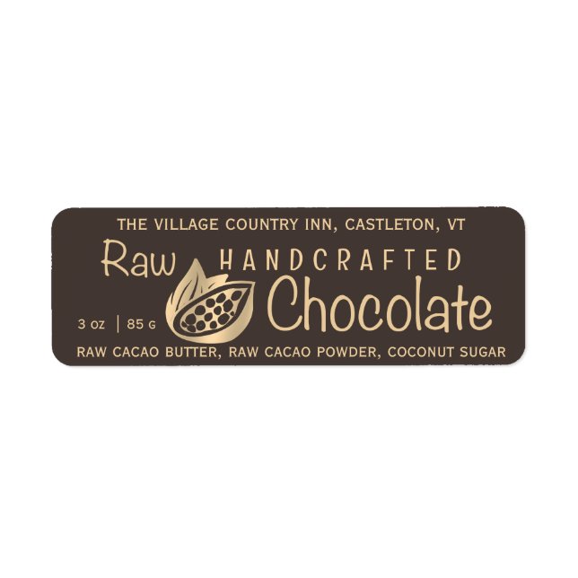 Chocolat cru artisanal or brut Gold Cacao Bean sur (Devant)