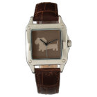 Chocolat Dachshund Montre En Cuir Brown Dachshund