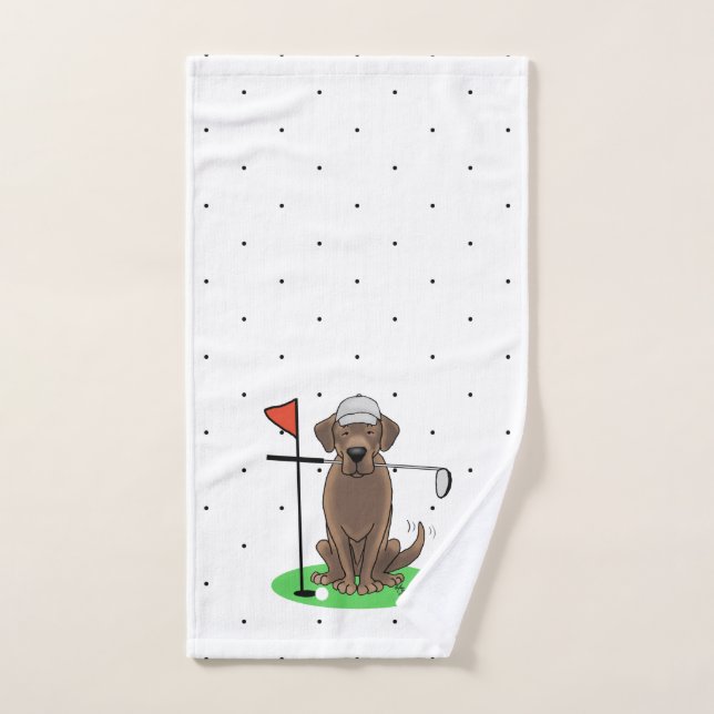 Chocolat de golf Labrador Retriever Dog - Drôle (Serviette à main)