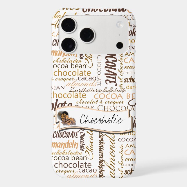 Chocolat et amandes Typographie multilingue (Verso)