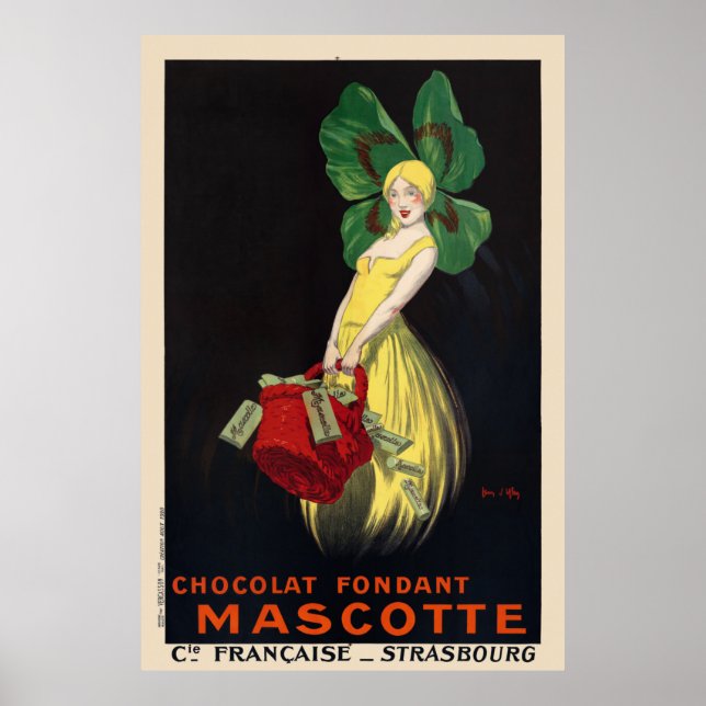 Chocolat fondant Mascotte Poster vintage 1920 (Devant)