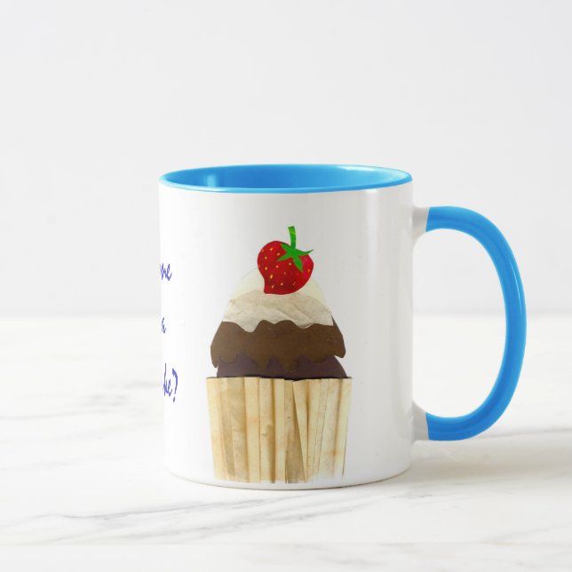 Chocolat Fraise Cupcake Ringer Mug (Droite)