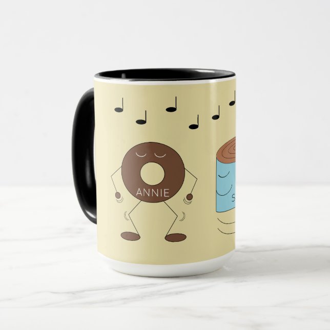 Chocolat Frosted Donut & Coffee Mug Danser : (Devant gauche)