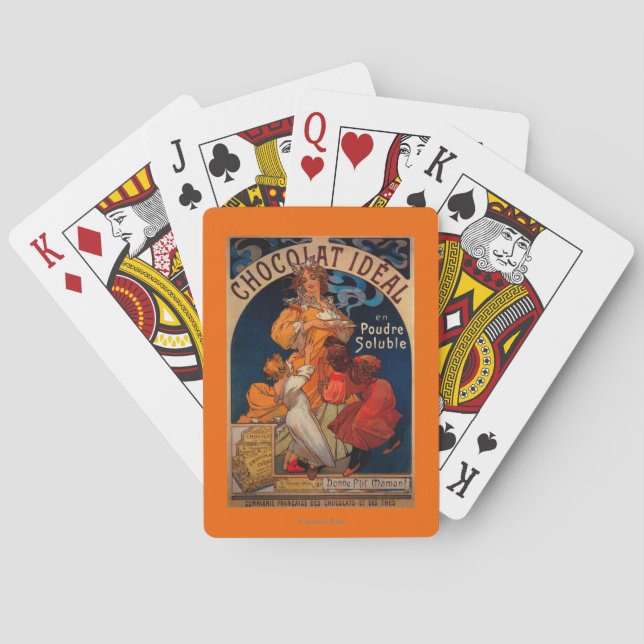 Chocolat Ideal Vintage PosterEurope Playing Cards (Back)