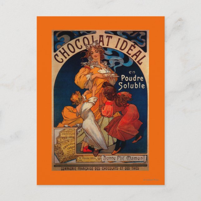 Chocolat Ideal Vintage PosterEurope Postcard (Front)