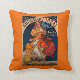 Chocolat Ideal Vintage PosterEurope Throw Pillow