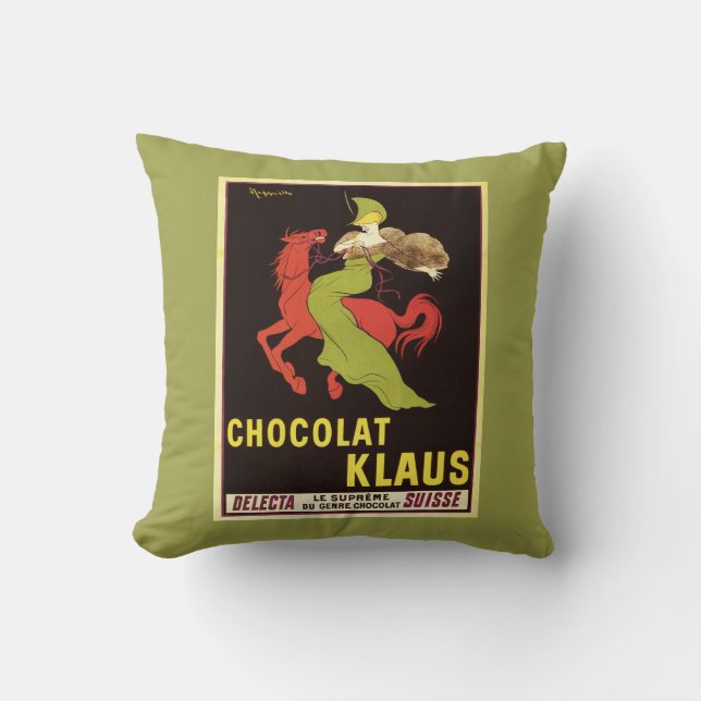 Chocolat Klaus Advertisement Poster Throw Pillow (Front)