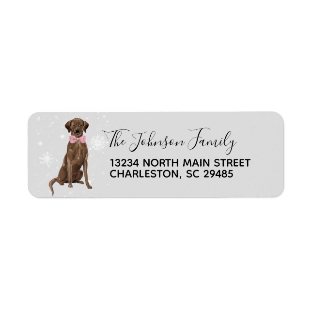 Chocolat Lab Labrador Retriever Holiday Adresse (Devant)