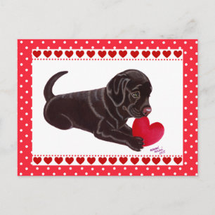 Chocolat Lab Puppy Carte Saint Valentin