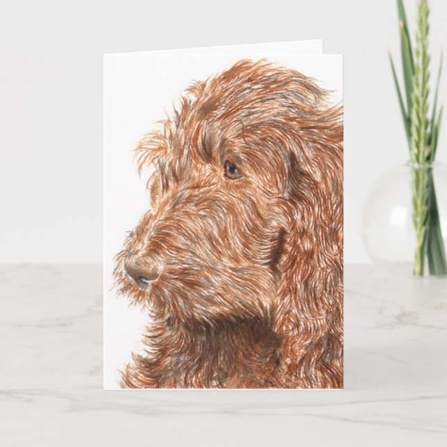 Chocolat Labradoodle #2 Carte de voeux (Devant)