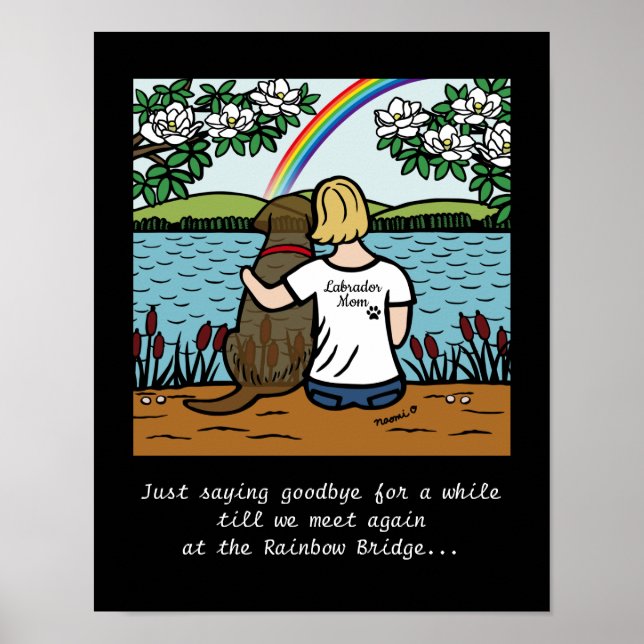 Chocolat Labrador Angel et Maman Blonde S Poster (Devant)