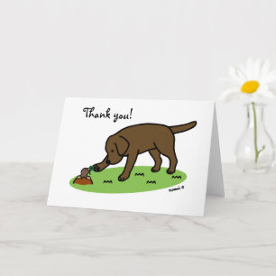 Chocolat Labrador Carte de remerciements convivial