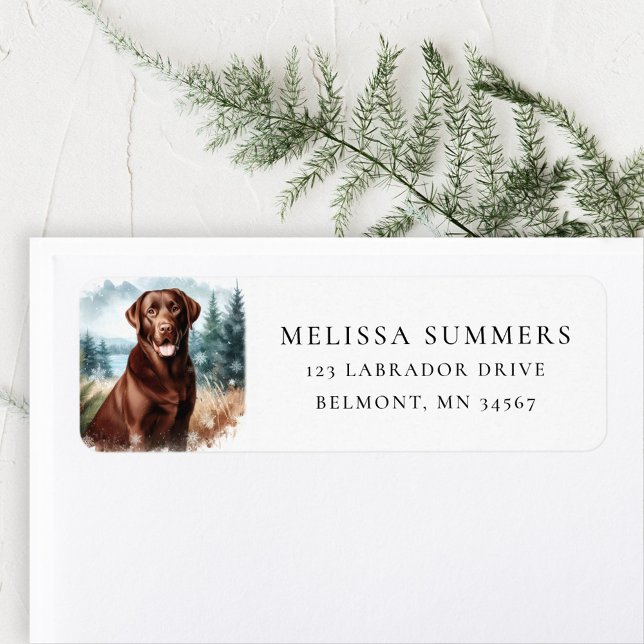 Chocolat Labrador Landcape Return Adresse Label (Créateur téléchargé)