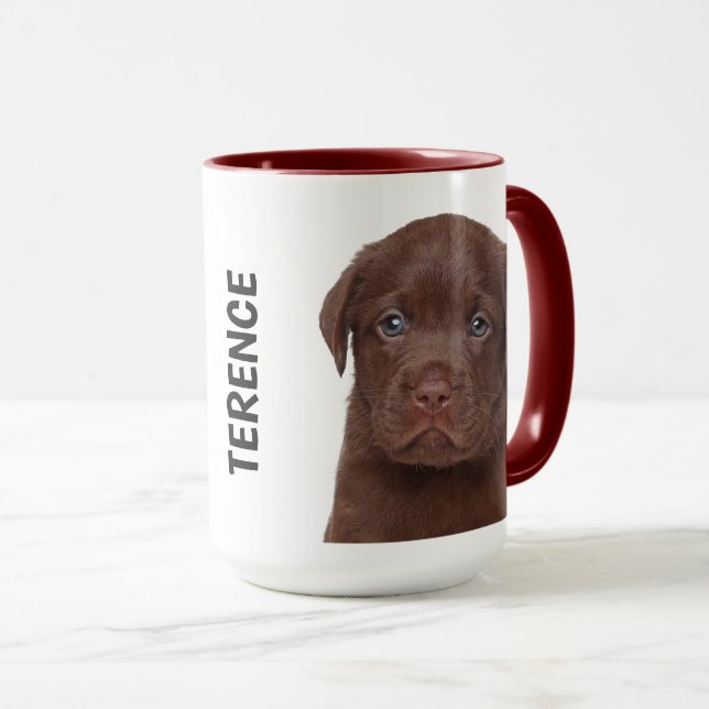 Chocolat Labrador Mug personnalisée (Devant droit)
