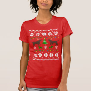 Chocolat Labrador Outline Vilain T-shirt de Noël