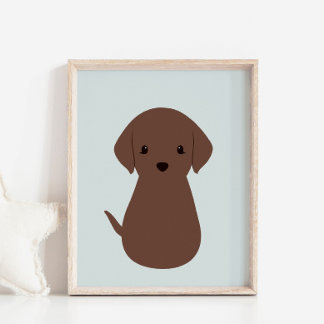 Chocolat Labrador Puppy Dog Nursery & Kids Poster
