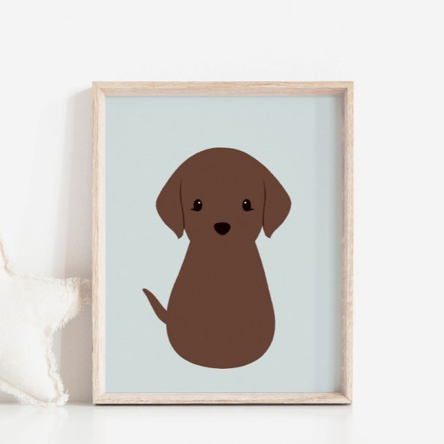 Chocolat Labrador Puppy Dog Nursery & Kids Poster (Créateur téléchargé)