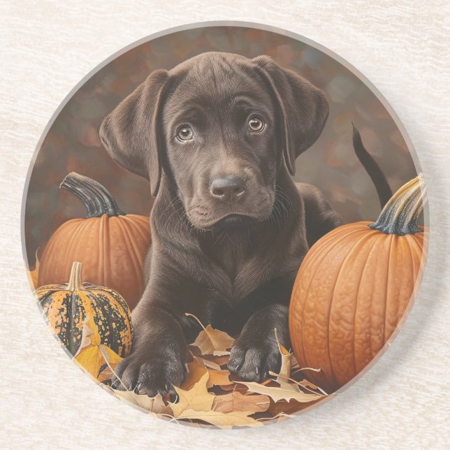 Chocolat Labrador Retriever Dessous de verre rond  (Devant)