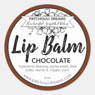 Chocolat Lip Balm Étiquette fait main