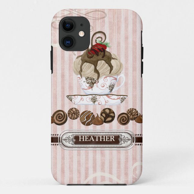 Chocolat Lover Addict Candy Swirls Coque cellulair (Dos)