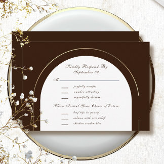 Chocolat Marron Or Cadre Menu Sélection RSVP