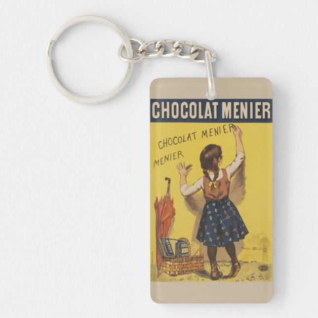 Chocolat Menier Little Girl Wall Writing  Keychain (Front)