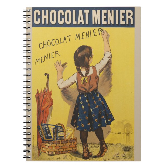 Chocolat Menier Little Girl Wall Writing  Notebook (Front)