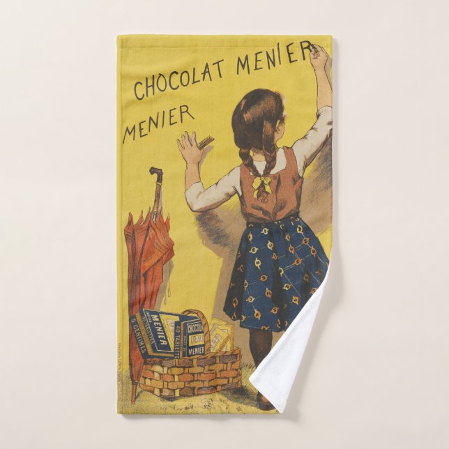Chocolat Menier Petite fille Mur écriture (Serviette à main)