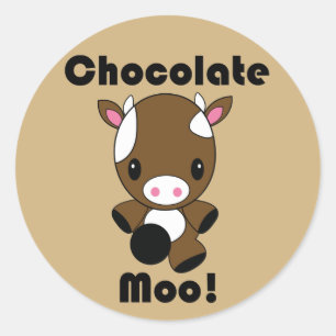 Chocolat Moo Kawaii autocollants de vache