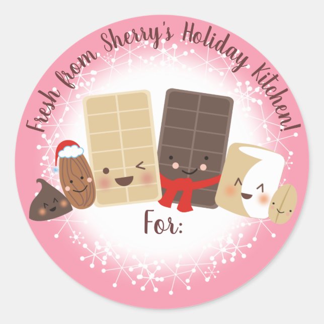 Chocolat noix pâtisserie sticker de Noël (Devant)