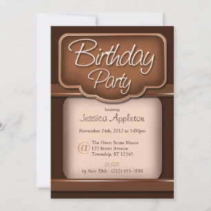 Chocolat riche : Invitations de fête d'anniversair