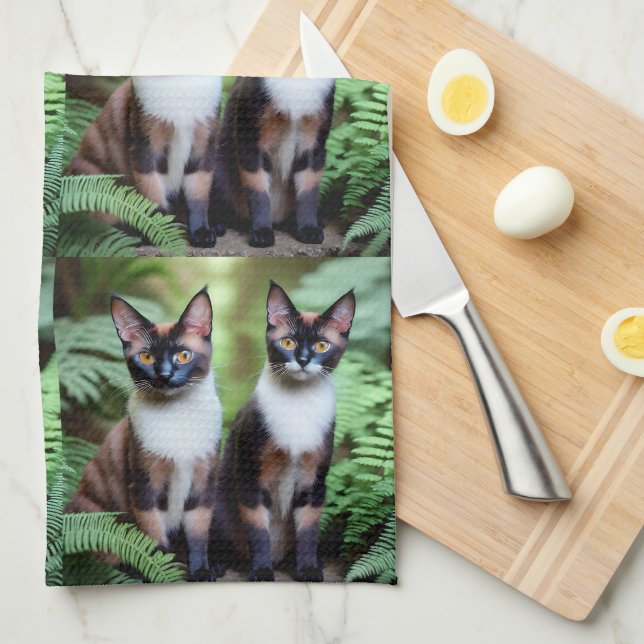 Chocolat Siamese Chat Twins, Serviette de plat (Quart Plié)
