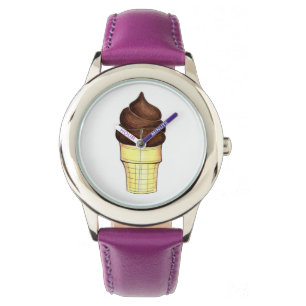 Chocolat Soft Sert Ice Crème Cone Dessert Montre