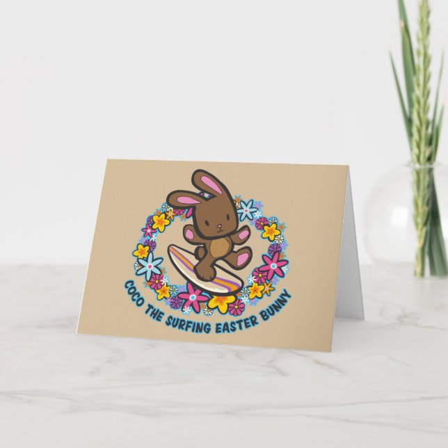 Chocolat Surf Cartes de lapin de Pâques (Devant)