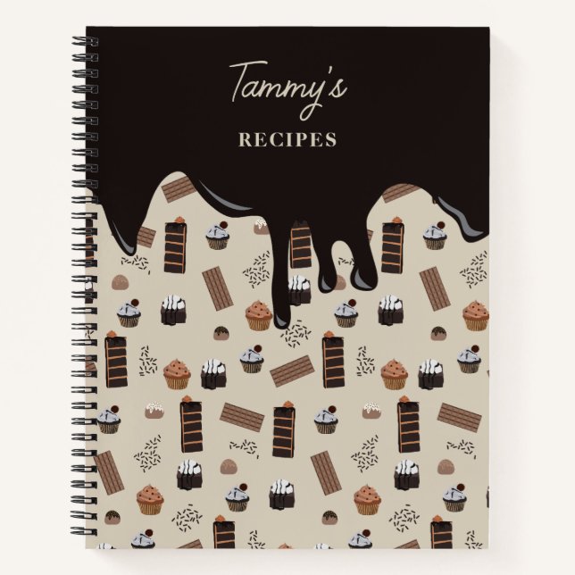 Chocolat Thème Motif Recette Livre de recettes (Devant)