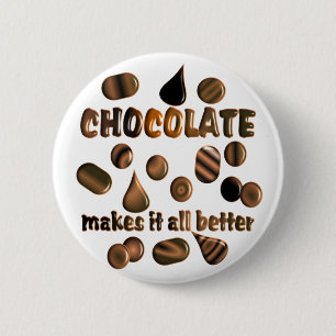 Chocolate 2 Inch Round Button